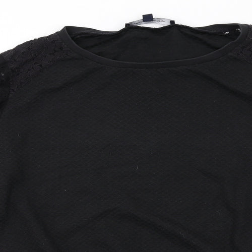 French Connection Womens Black Polyester Pullover Sweatshirt Size M Pullover