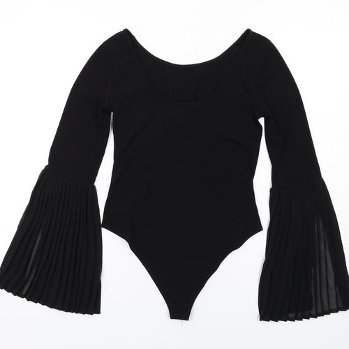 FOREVER 21 Womens Black Polyester Bodysuit One-Piece Size M Snap
