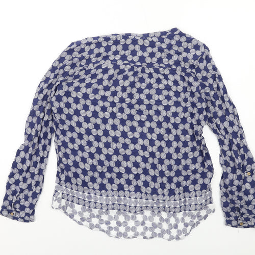 MANTARAY PRODUCTS Womens Blue Geometric Viscose Basic Blouse Size 16 V-Neck