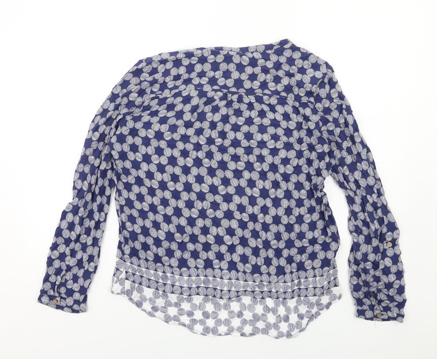 MANTARAY PRODUCTS Womens Blue Geometric Viscose Basic Blouse Size 16 V-Neck