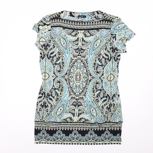 M&Co Womens Multicoloured Paisley Polyester Tunic Blouse Size 16 Boat Neck
