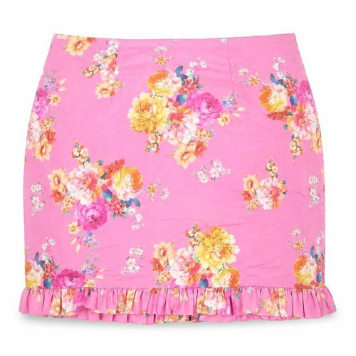 ASOS Womens Pink Floral Polyester Trumpet Skirt Size 10 Zip