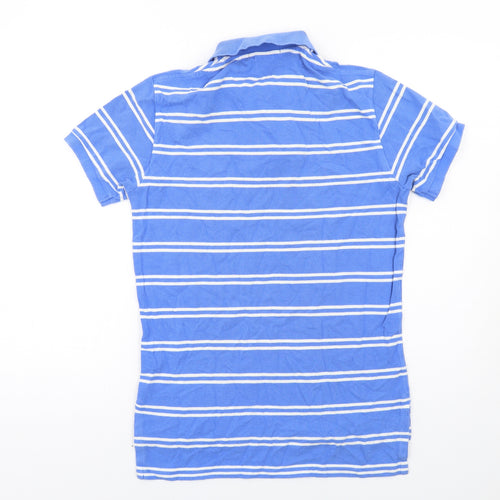 Polo Ralph Lauren Mens Blue Striped Cotton Polo Size S Collared Button
