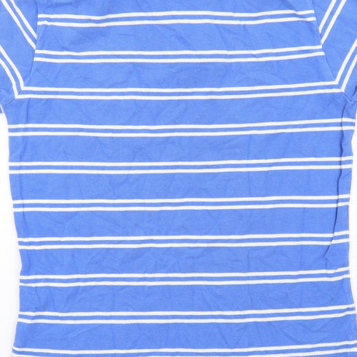 Polo Ralph Lauren Mens Blue Striped Cotton Polo Size S Collared Button