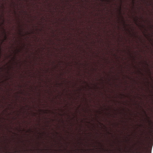 H&M Mens Purple Crew Neck Wool Pullover Jumper Size M Long Sleeve