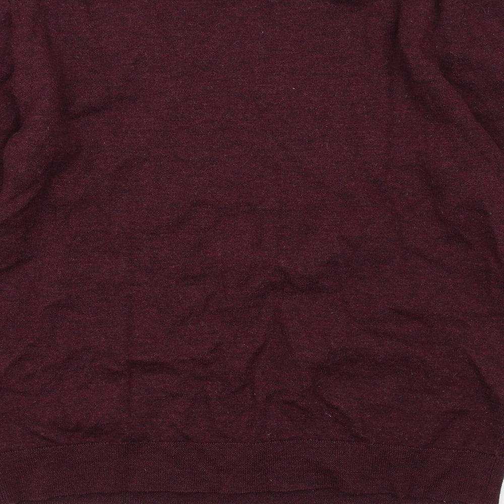 H&M Mens Purple Crew Neck Wool Pullover Jumper Size M Long Sleeve