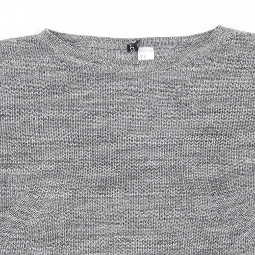 H&M Womens Grey Round Neck Cotton Pullover Jumper Size M