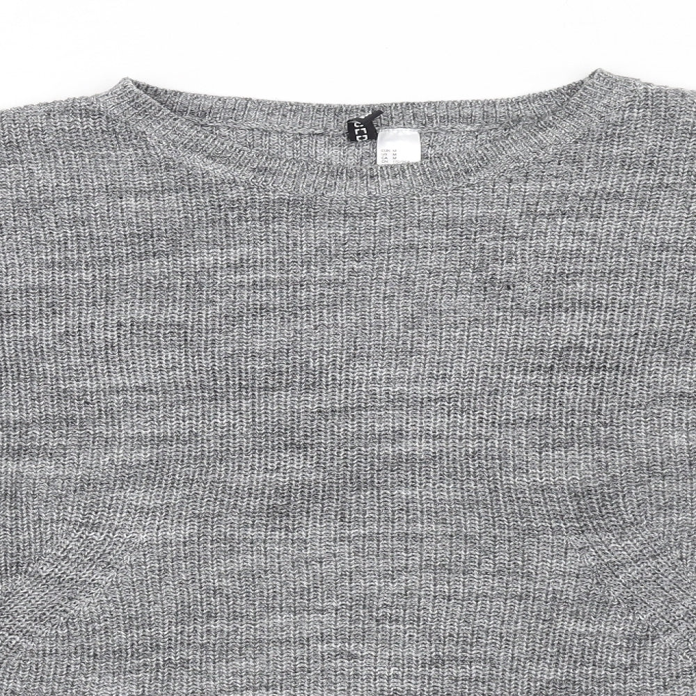 H&M Womens Grey Round Neck Cotton Pullover Jumper Size M