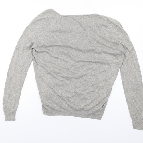Dorothy Perkins Womens Grey V-Neck Viscose Pullover Jumper Size 12