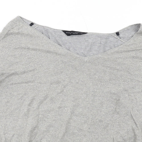 Dorothy Perkins Womens Grey V-Neck Viscose Pullover Jumper Size 12