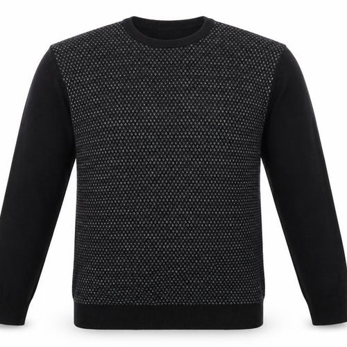 Brian Scott Mens Black Crew Neck Geometric Acrylic Pullover Jumper Size XL Long Sleeve