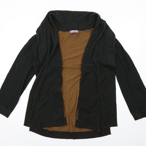 Michele Hope Womens Black V-Neck Viscose Cardigan Jumper Size 14