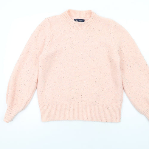 Crew Clothing Womens Pink Round Neck Acrylic Pullover Jumper Size 14