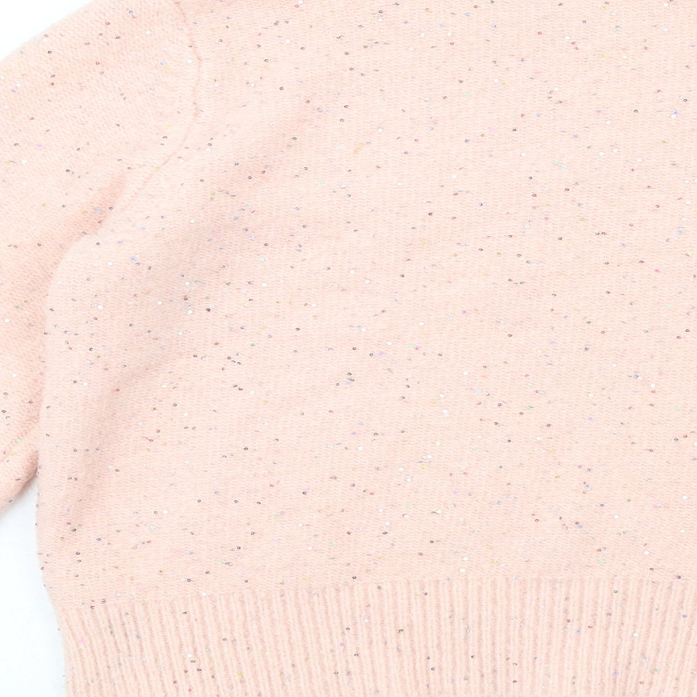 Crew Clothing Womens Pink Round Neck Acrylic Pullover Jumper Size 14