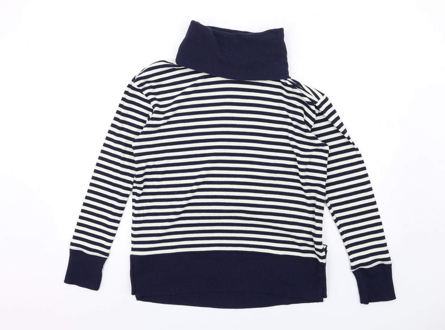 Gap Womens Blue Roll Neck Striped Polyester Pullover Jumper Size S