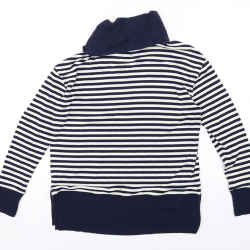 Gap Womens Blue Roll Neck Striped Polyester Pullover Jumper Size S