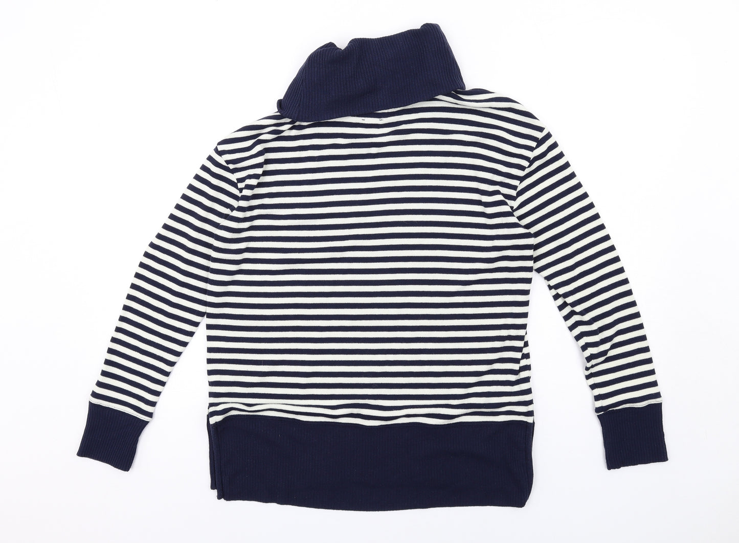 Gap Womens Blue Roll Neck Striped Polyester Pullover Jumper Size S