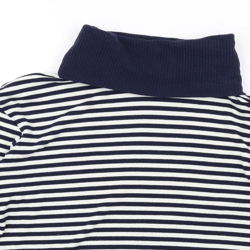 Gap Womens Blue Roll Neck Striped Polyester Pullover Jumper Size S