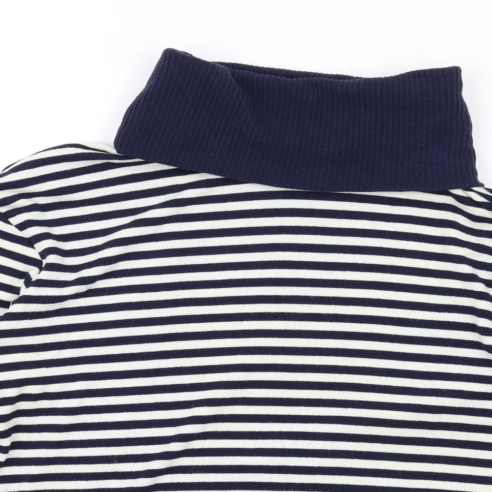 Gap Womens Blue Roll Neck Striped Polyester Pullover Jumper Size S