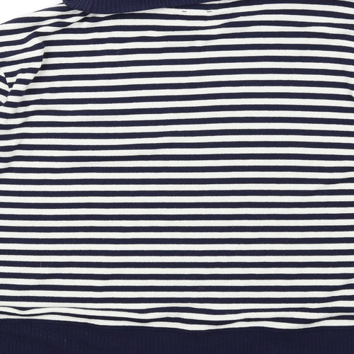 Gap Womens Blue Roll Neck Striped Polyester Pullover Jumper Size S