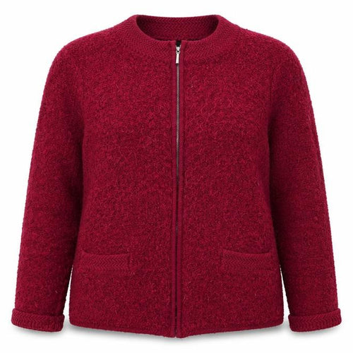 Bonmarché Womens Pink Round Neck Acrylic Full Zip Jumper Size M