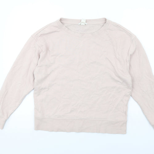 H&M Womens Pink Cotton Pullover Sweatshirt Size M Pullover