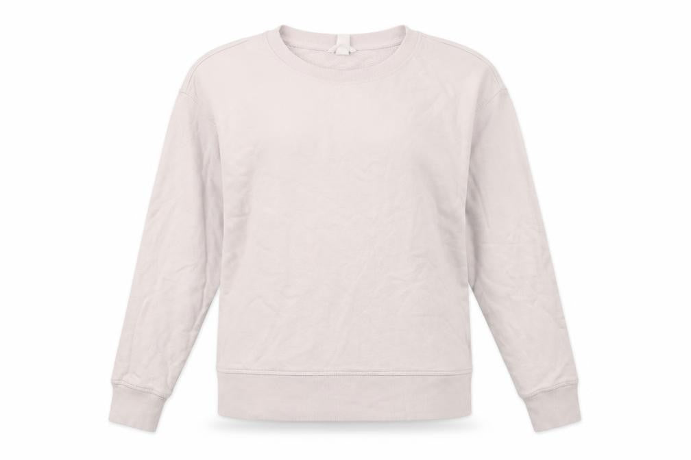 Front view of H&M women’s pink cotton pullover sweatshirt, size M, pullover