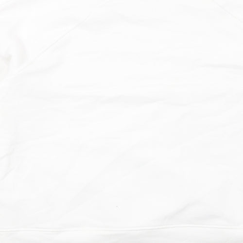 GOODMOVE Womens White Cotton Pullover Sweatshirt Size 12 Pullover