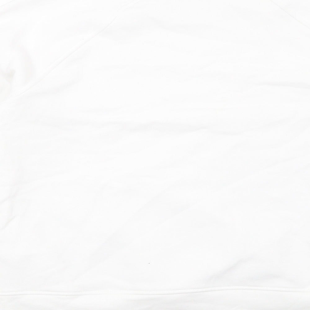 GOODMOVE Womens White Cotton Pullover Sweatshirt Size 12 Pullover