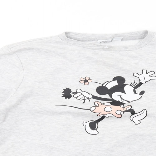 Disney Womens Grey Cotton Pullover Sweatshirt Size XS Pullover - Minnie Mouse