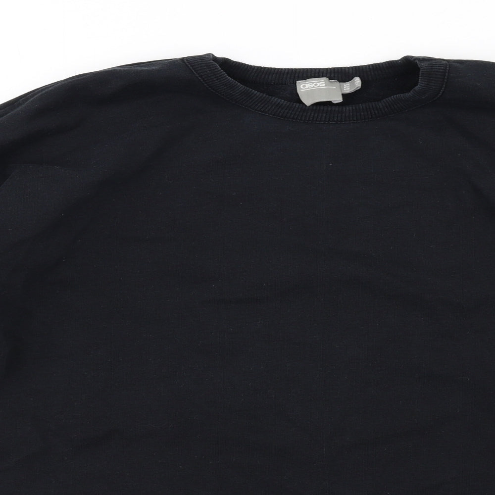 ASOS Womens Black Cotton Pullover Sweatshirt Size 10 Pullover