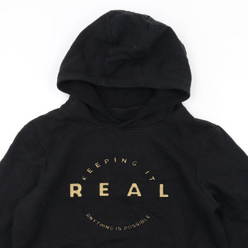 NEXT Boys Black Cotton Pullover Hoodie Size 13 Years Pullover