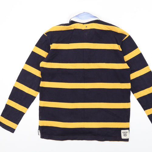 Tommy Hilfiger Boys Multicoloured Striped Cotton Basic Polo Size 16 Years Collared Button