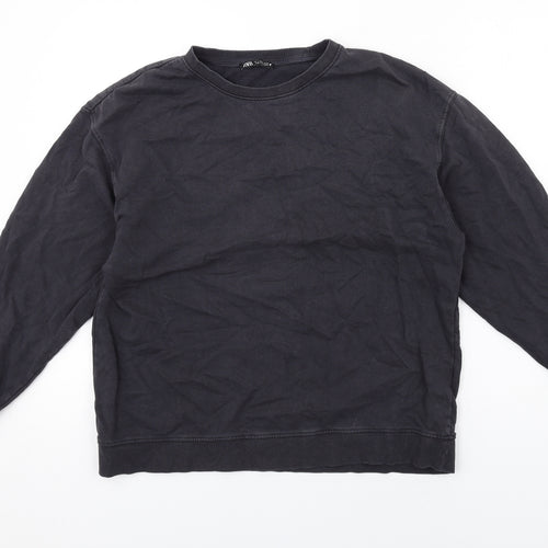 Zara Womens Grey Cotton Pullover Sweatshirt Size S Pullover