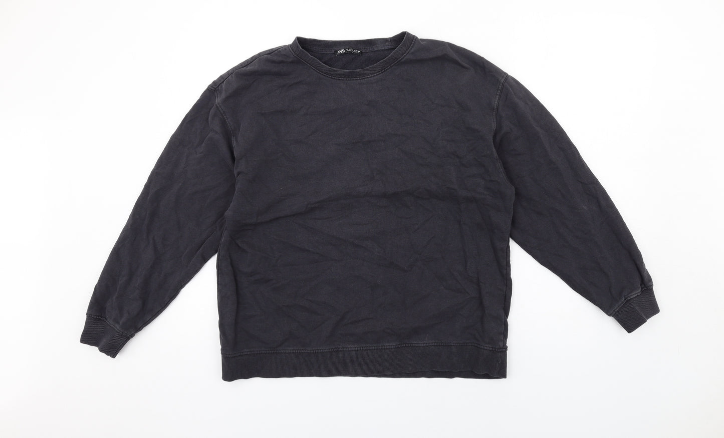 Zara Womens Grey Cotton Pullover Sweatshirt Size S Pullover