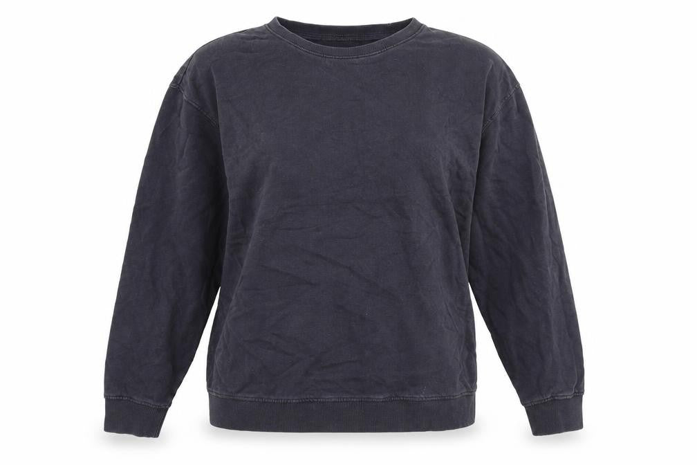 Front view of Zara women’s grey cotton pullover sweatshirt, size S, pullover