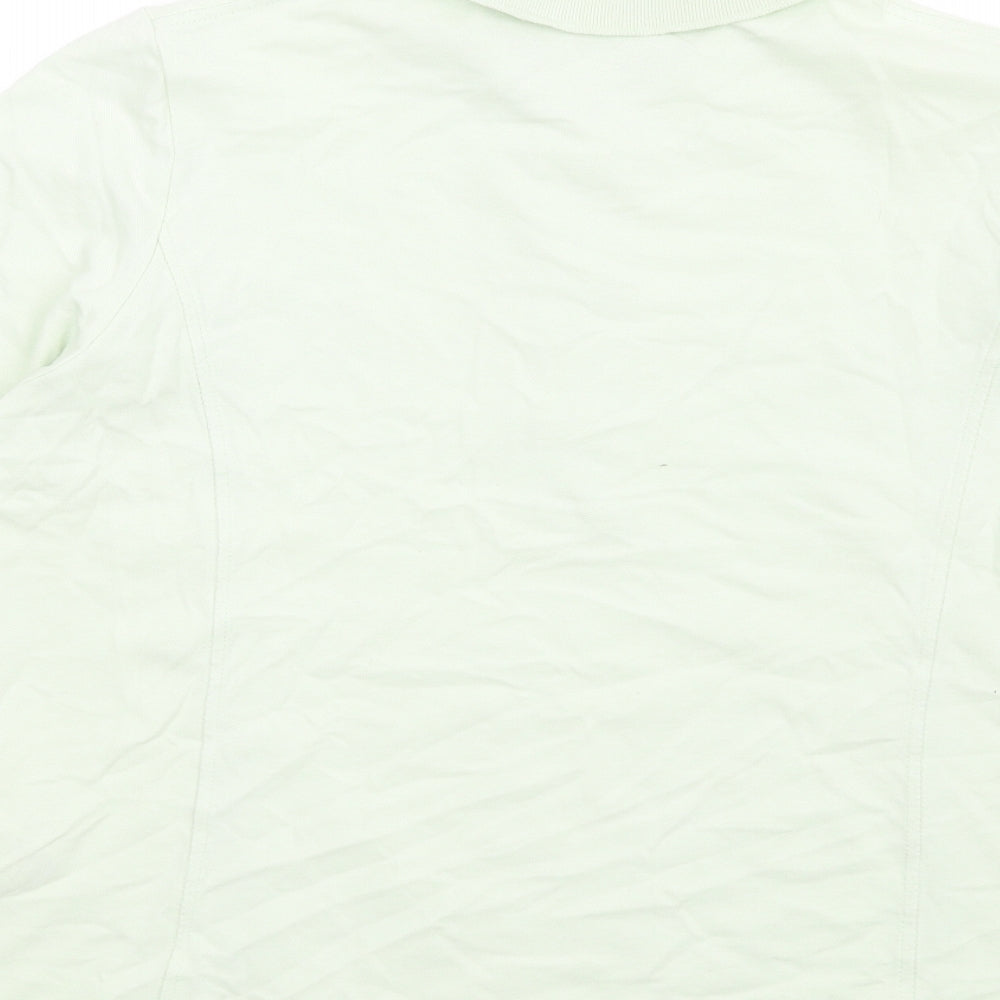 Marks and Spencer Womens Green Cotton Basic Polo Size 16 Collared