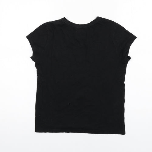 Victoria's Secret Womens Black Cotton Basic T-Shirt Size XS Round Neck
