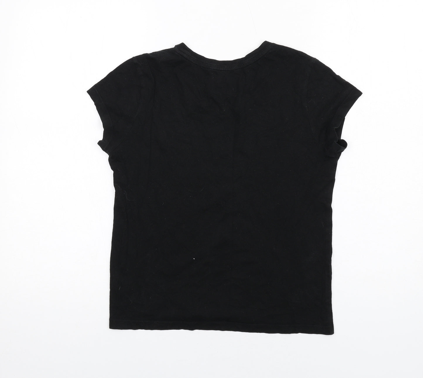 Victoria's Secret Womens Black Cotton Basic T-Shirt Size XS Round Neck