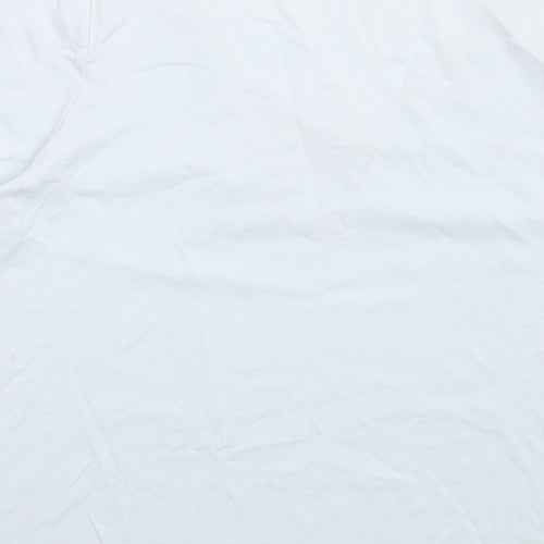 Marks and Spencer Womens Blue Cotton Basic T-Shirt Size 18 Scoop Neck