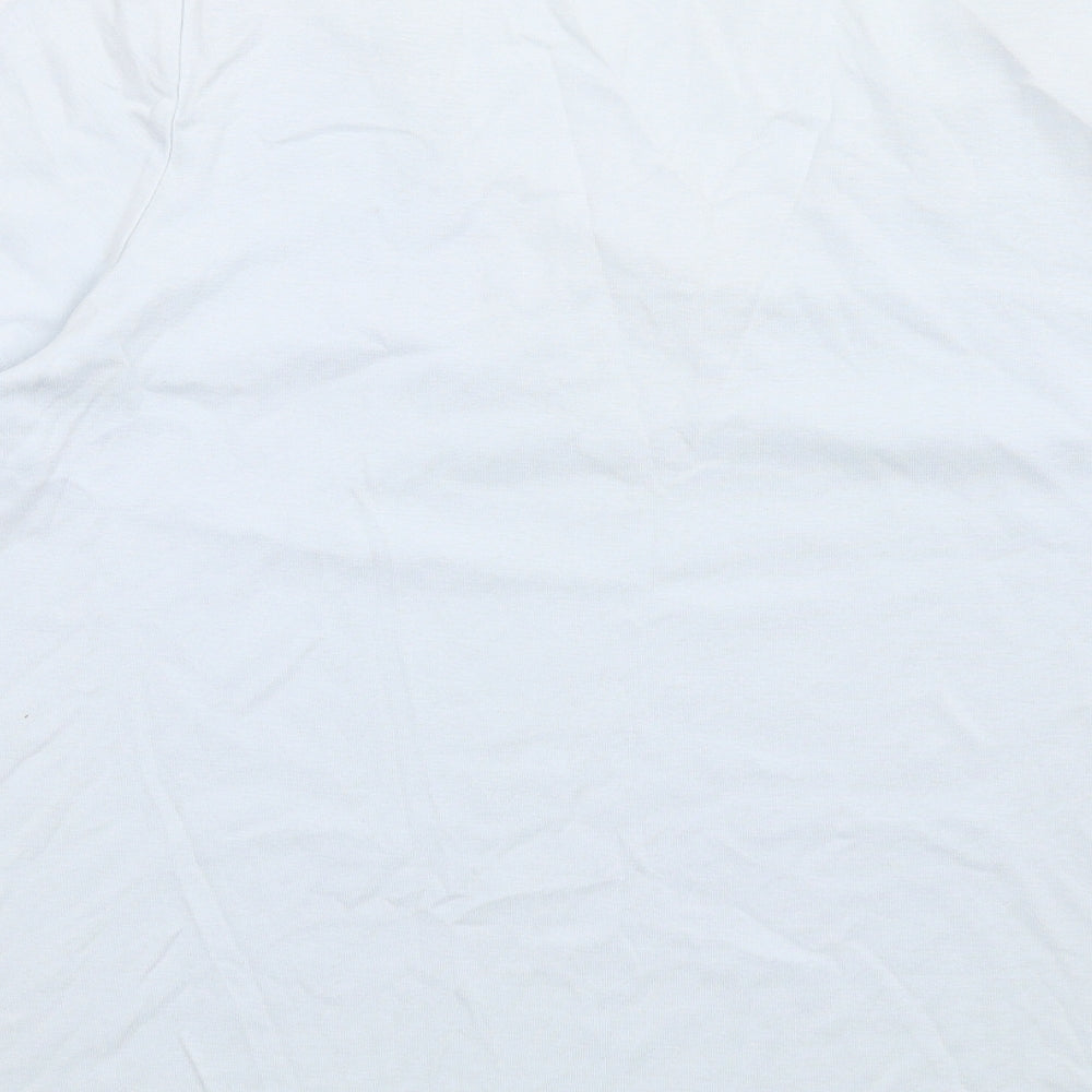 Marks and Spencer Womens Blue Cotton Basic T-Shirt Size 18 Scoop Neck