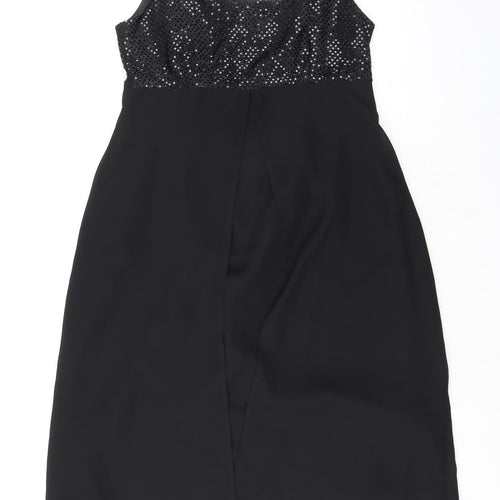 Berkertex Womens Black Nylon Tank Dress Size 12 Round Neck Zip