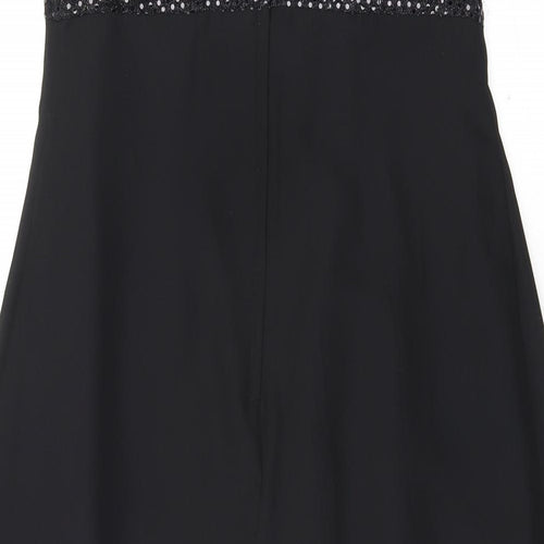 Berkertex Womens Black Nylon Tank Dress Size 12 Round Neck Zip