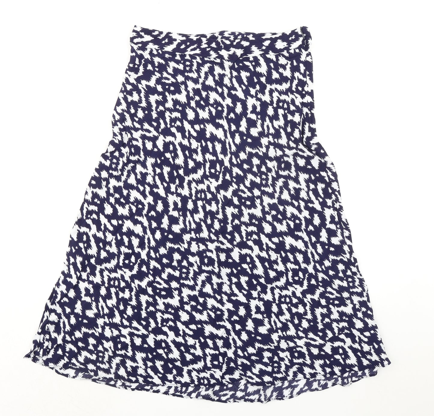 Sonder Womens Blue Geometric Viscose A-Line Skirt Size 12 Zip