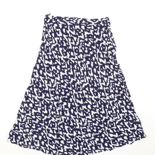 Sonder Womens Blue Geometric Viscose A-Line Skirt Size 12 Zip