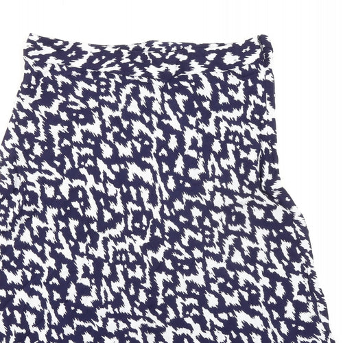 Sonder Womens Blue Geometric Viscose A-Line Skirt Size 12 Zip