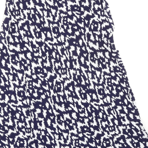 Sonder Womens Blue Geometric Viscose A-Line Skirt Size 12 Zip