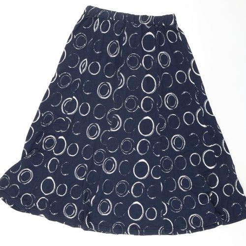 Sunday Womens Blue Geometric Trivinyl Swing Skirt Size M