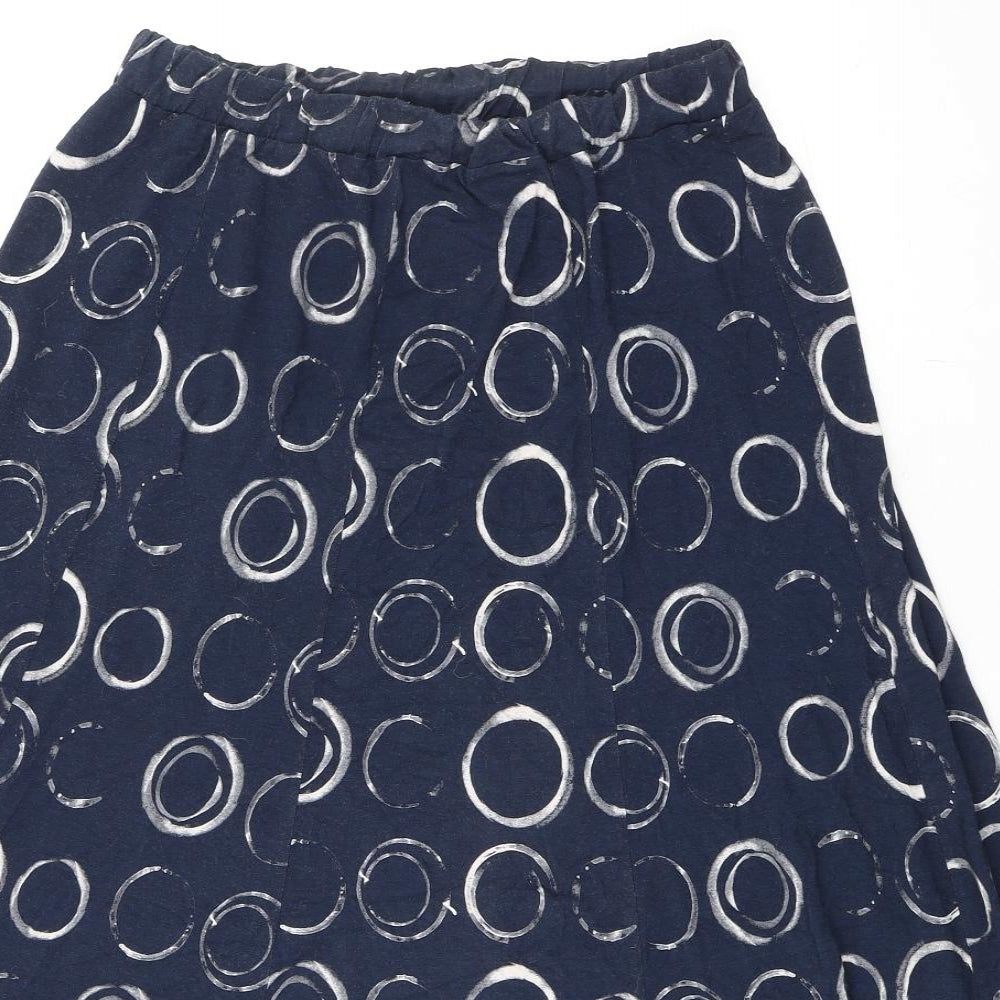 Sunday Womens Blue Geometric Trivinyl Swing Skirt Size M