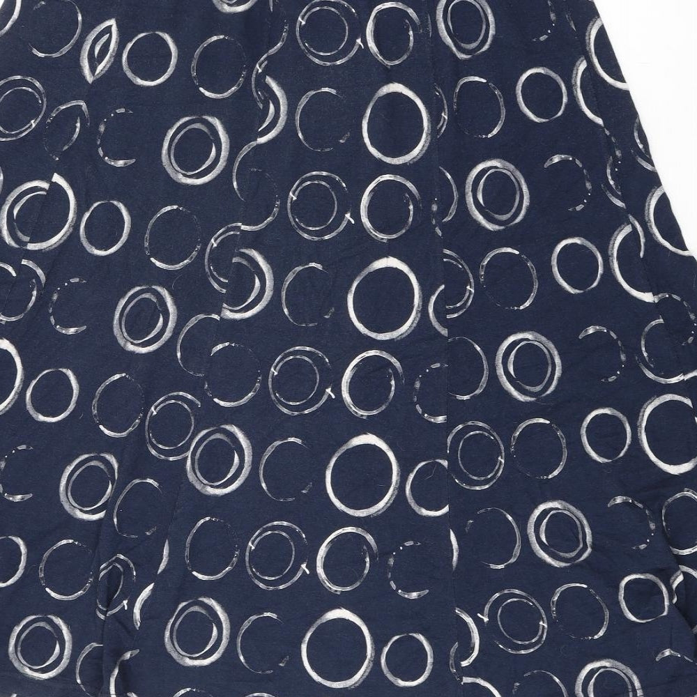 Sunday Womens Blue Geometric Trivinyl Swing Skirt Size M